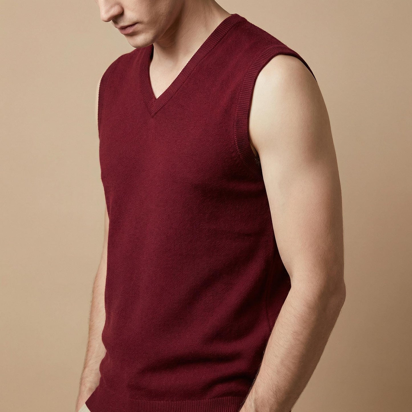 Men’s V Neck Sweater Vest | Sleeveless Knit Pullover | Smart Casual Layer